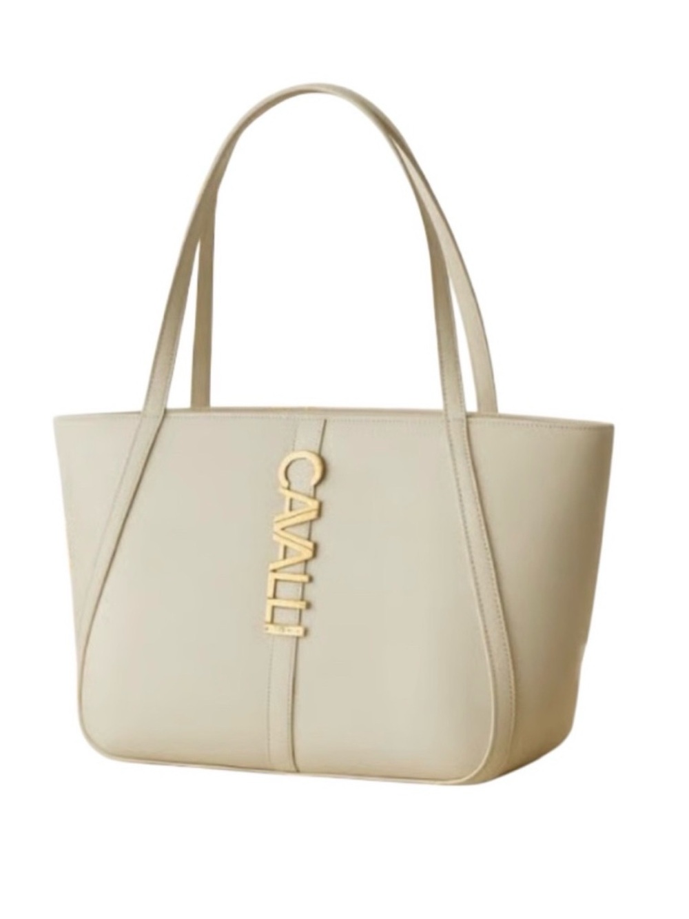 NWT- Cavalli Class -Cream Tote with Gold Logo